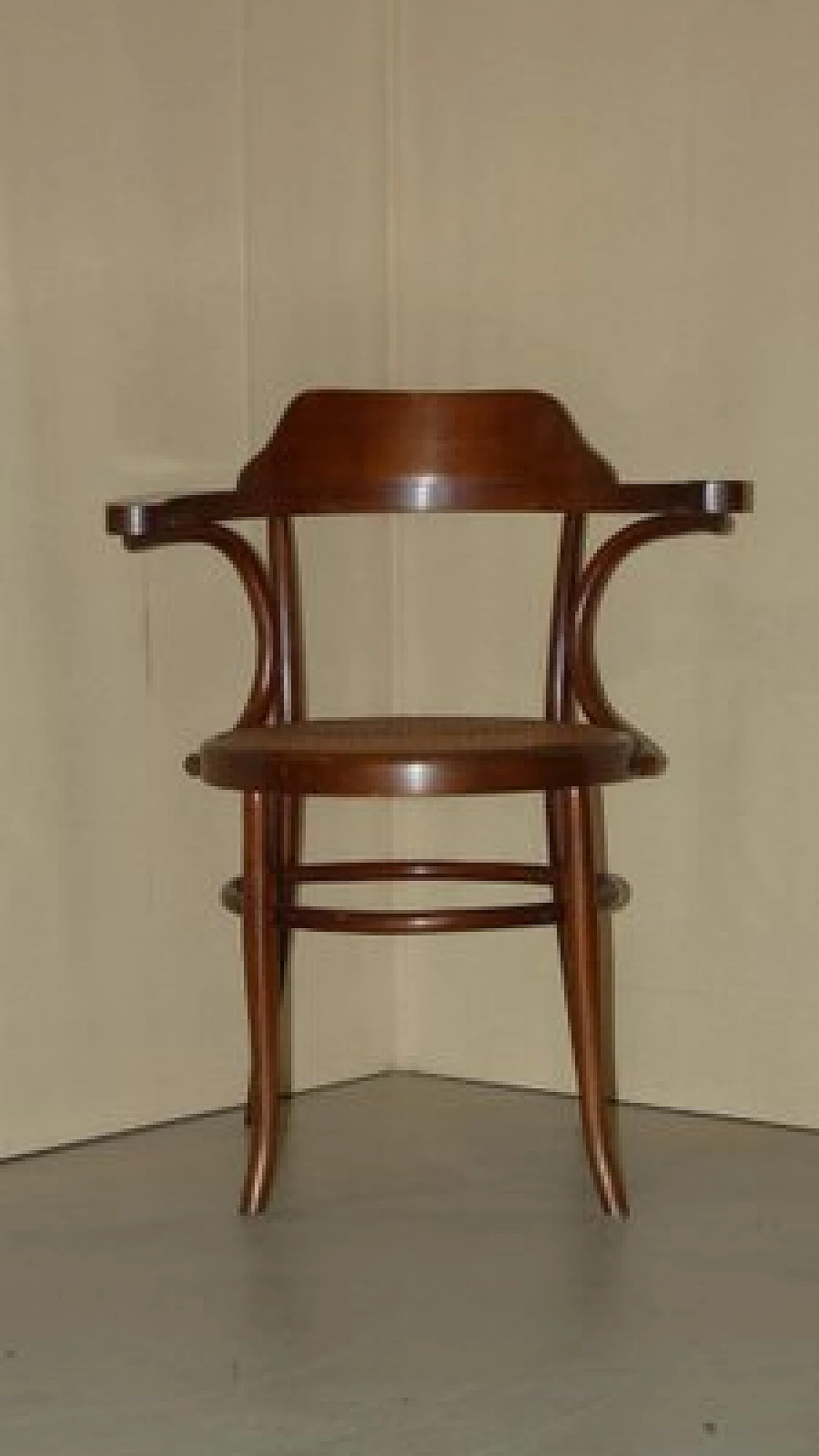 Bent mulberry wood and Vienna straw chair by Wäckerlin, 19th century 2