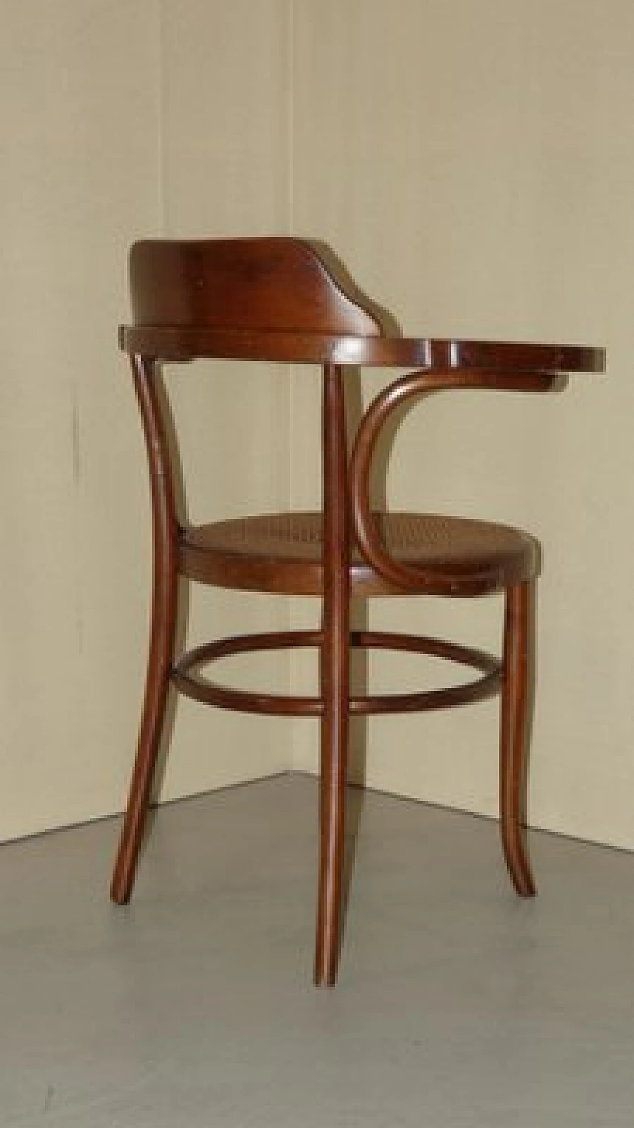 Bent mulberry wood and Vienna straw chair by Wäckerlin, 19th century 4