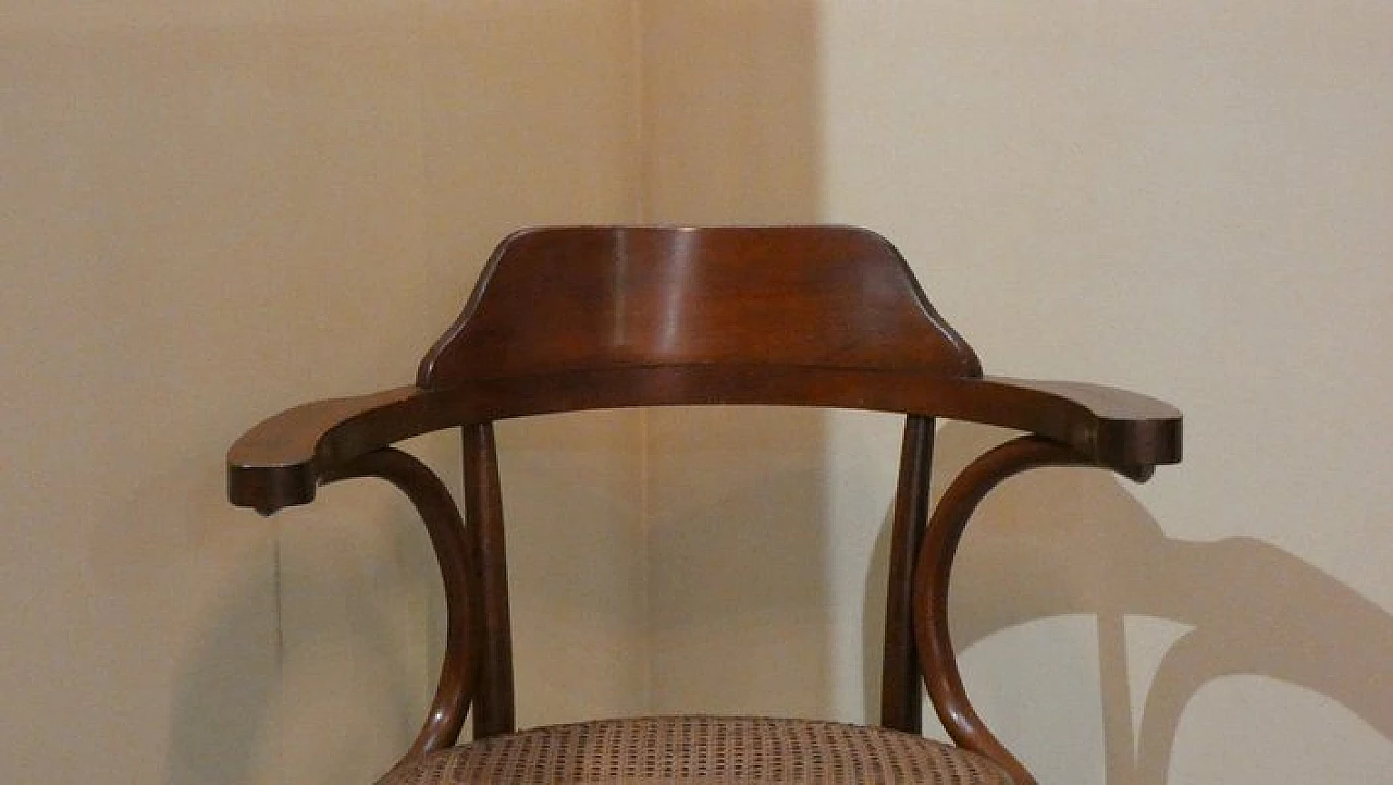 Bent mulberry wood and Vienna straw chair by Wäckerlin, 19th century 6