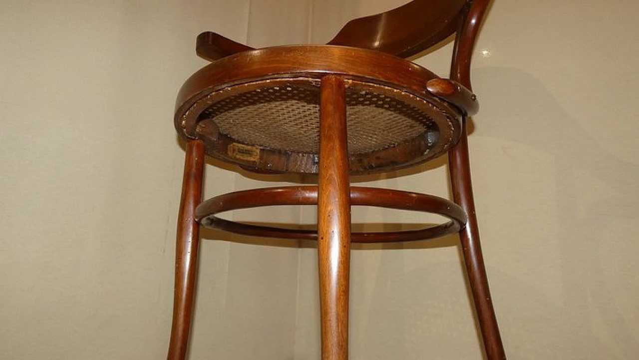 Bent mulberry wood and Vienna straw chair by Wäckerlin, 19th century 9