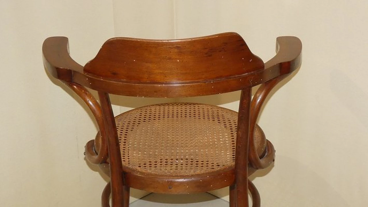 Bent mulberry wood and Vienna straw chair by Wäckerlin, 19th century 12