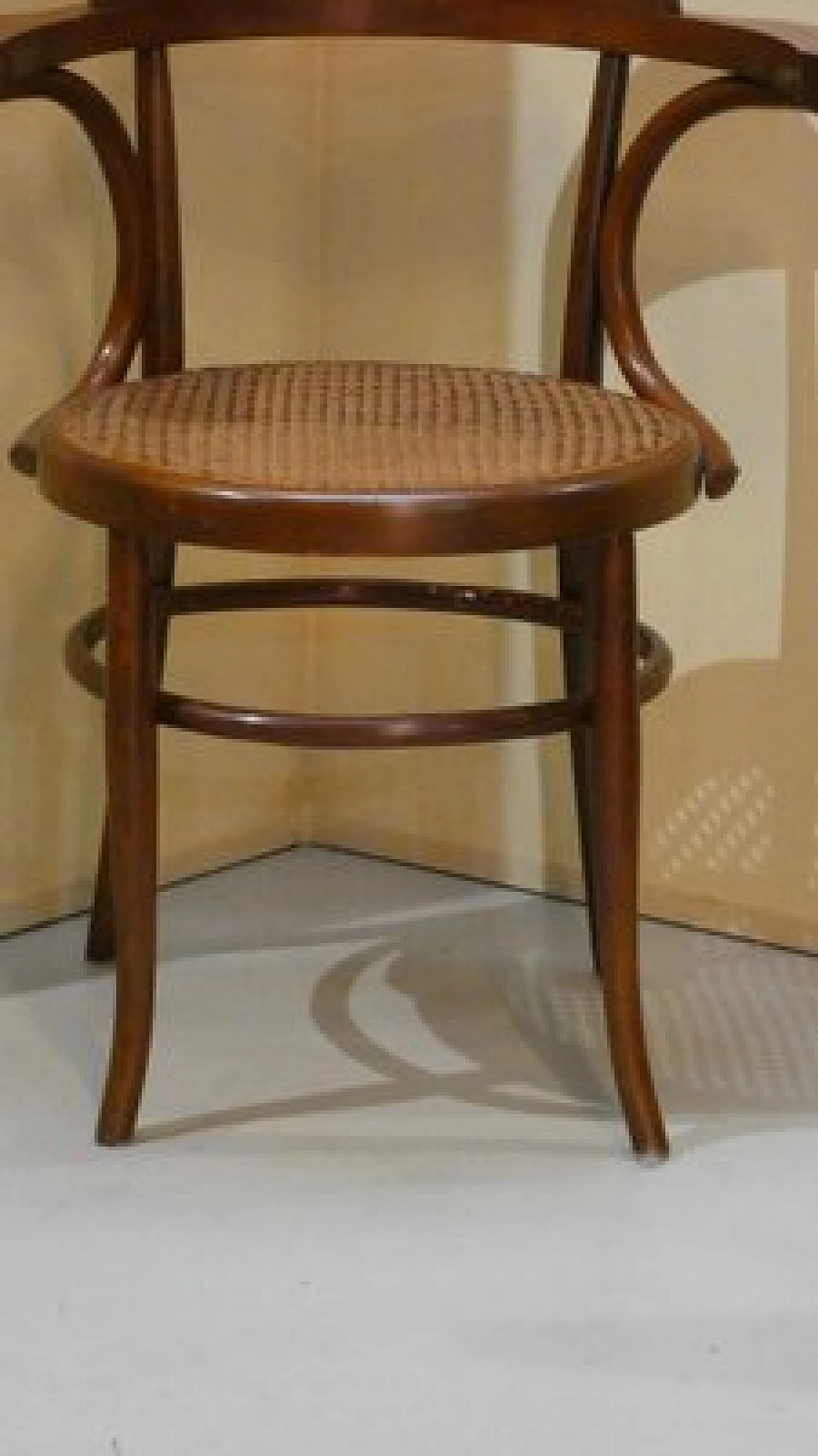 Bent mulberry wood and Vienna straw chair by Wäckerlin, 19th century 13