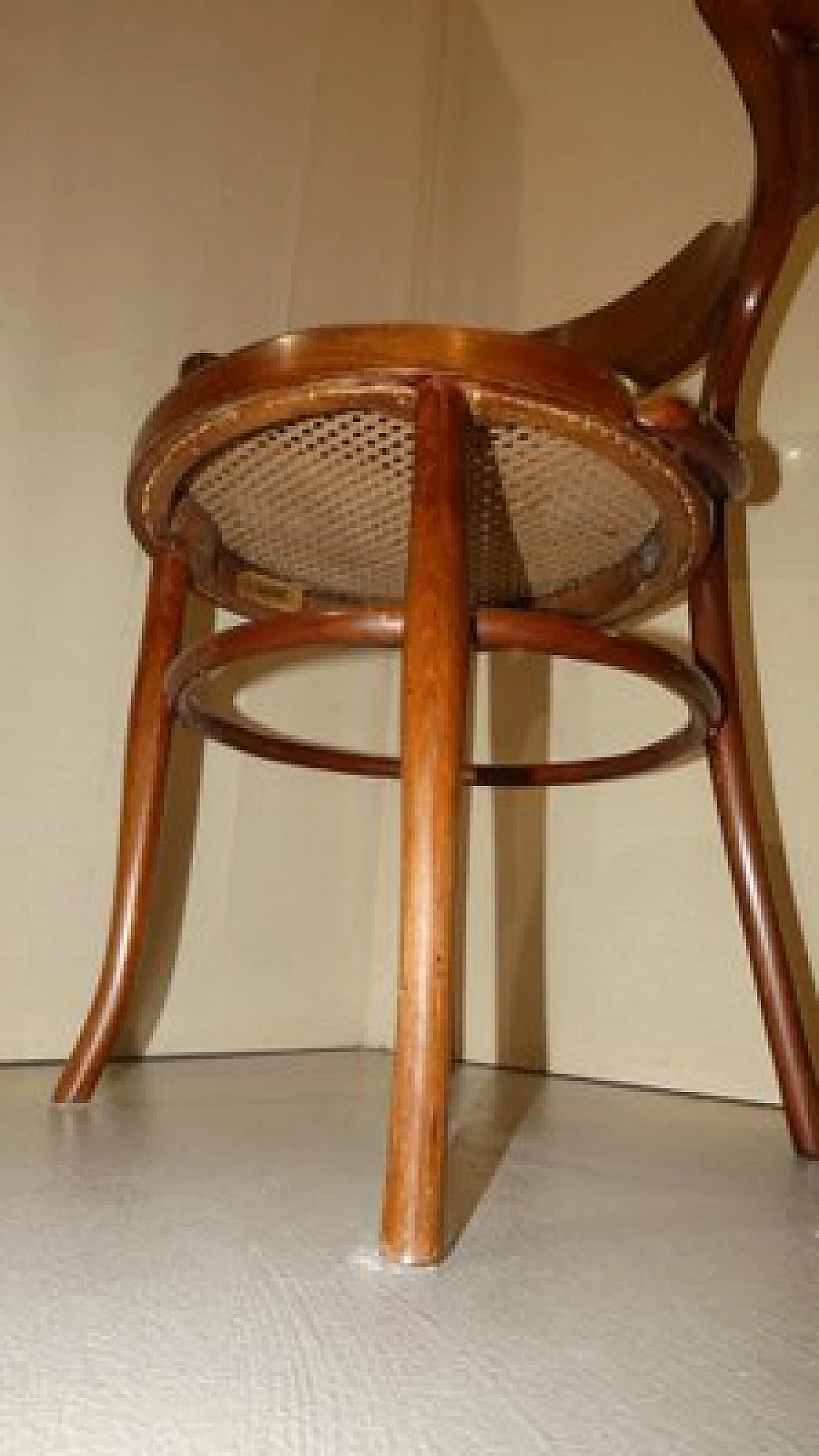 Bent mulberry wood and Vienna straw chair by Wäckerlin, 19th century 15