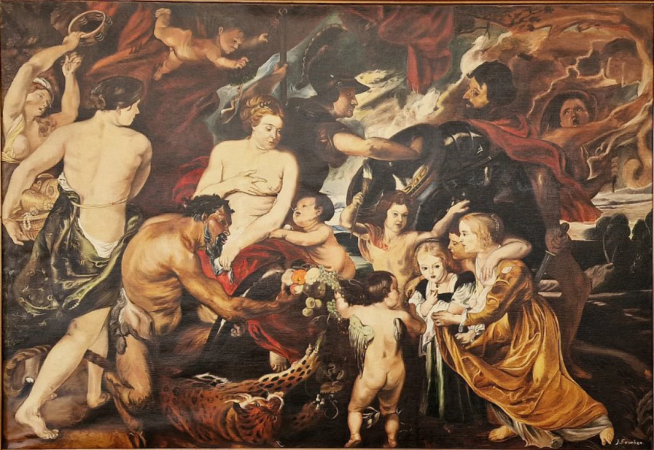 J. Franken, painting inspired by Minerva Protecting Peace from Mars by Rubens 2