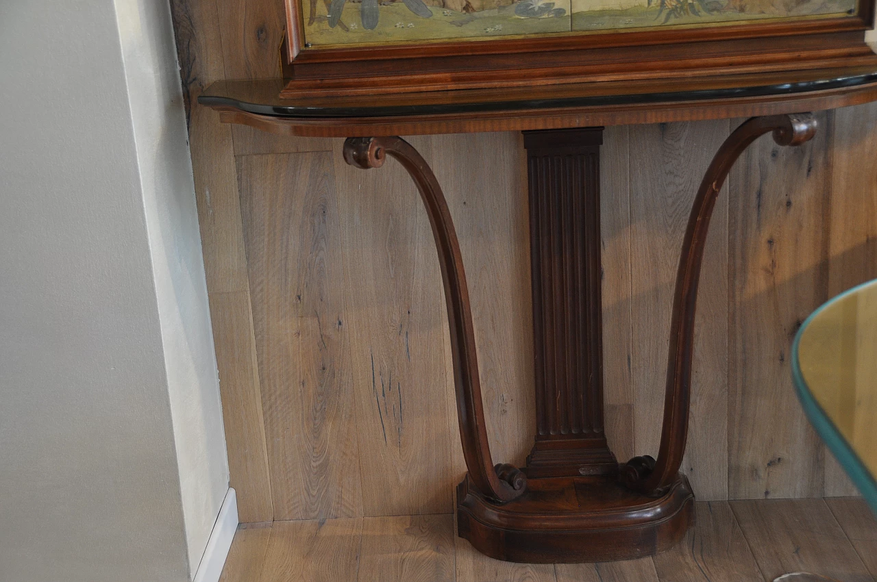 Art Deco mahogany bar cabinet with glass top and painted cabinet, 1940s 4