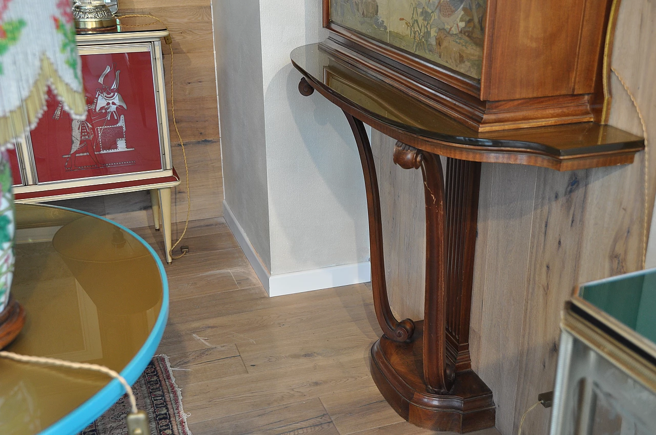 Art Deco mahogany bar cabinet with glass top and painted cabinet, 1940s 10