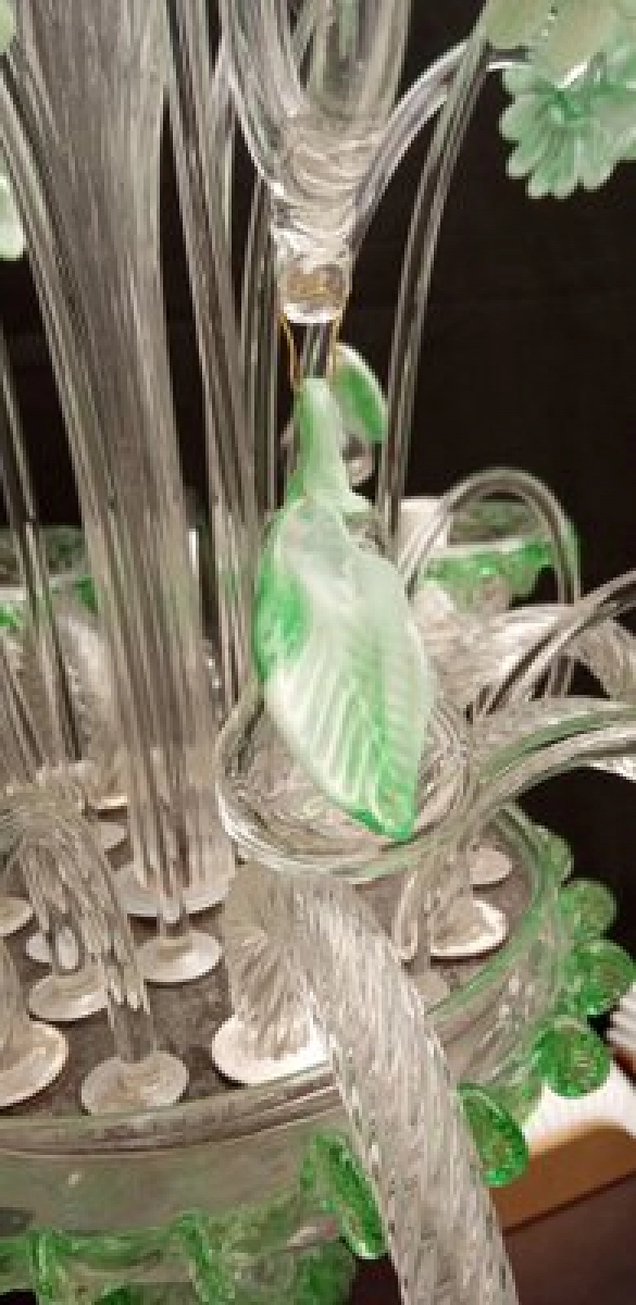 Eight-light chandelier in green Murano glass, 1970s 5