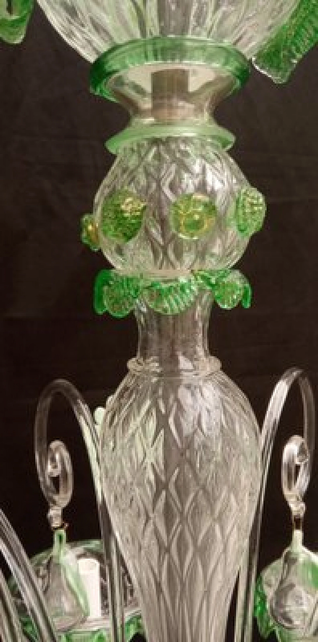 Eight-light chandelier in green Murano glass, 1970s 6