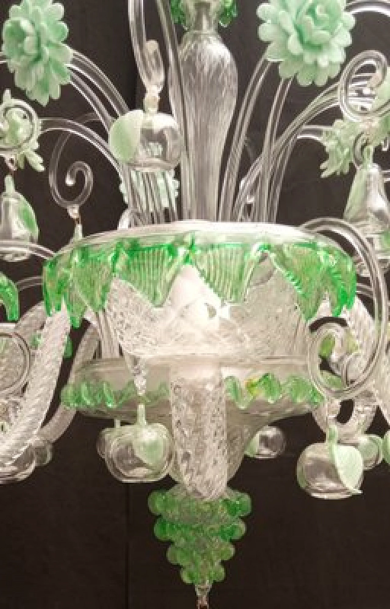 Eight-light chandelier in green Murano glass, 1970s 11