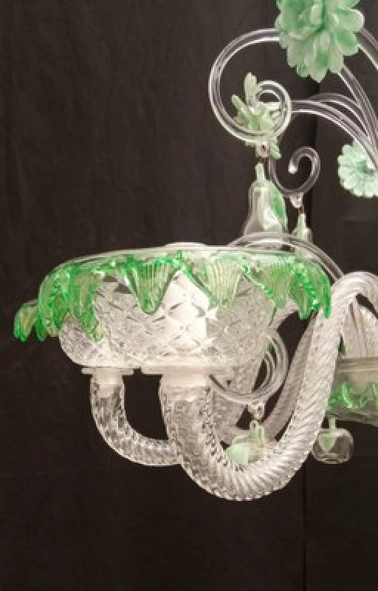 Eight-light chandelier in green Murano glass, 1970s 14