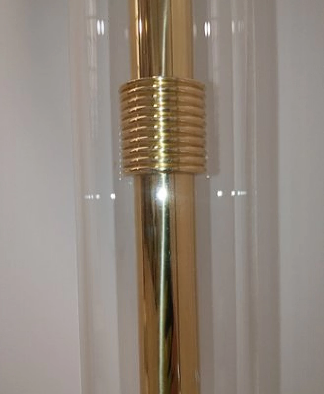 Polished brass and Murano glass floor lamp, 2000s 2