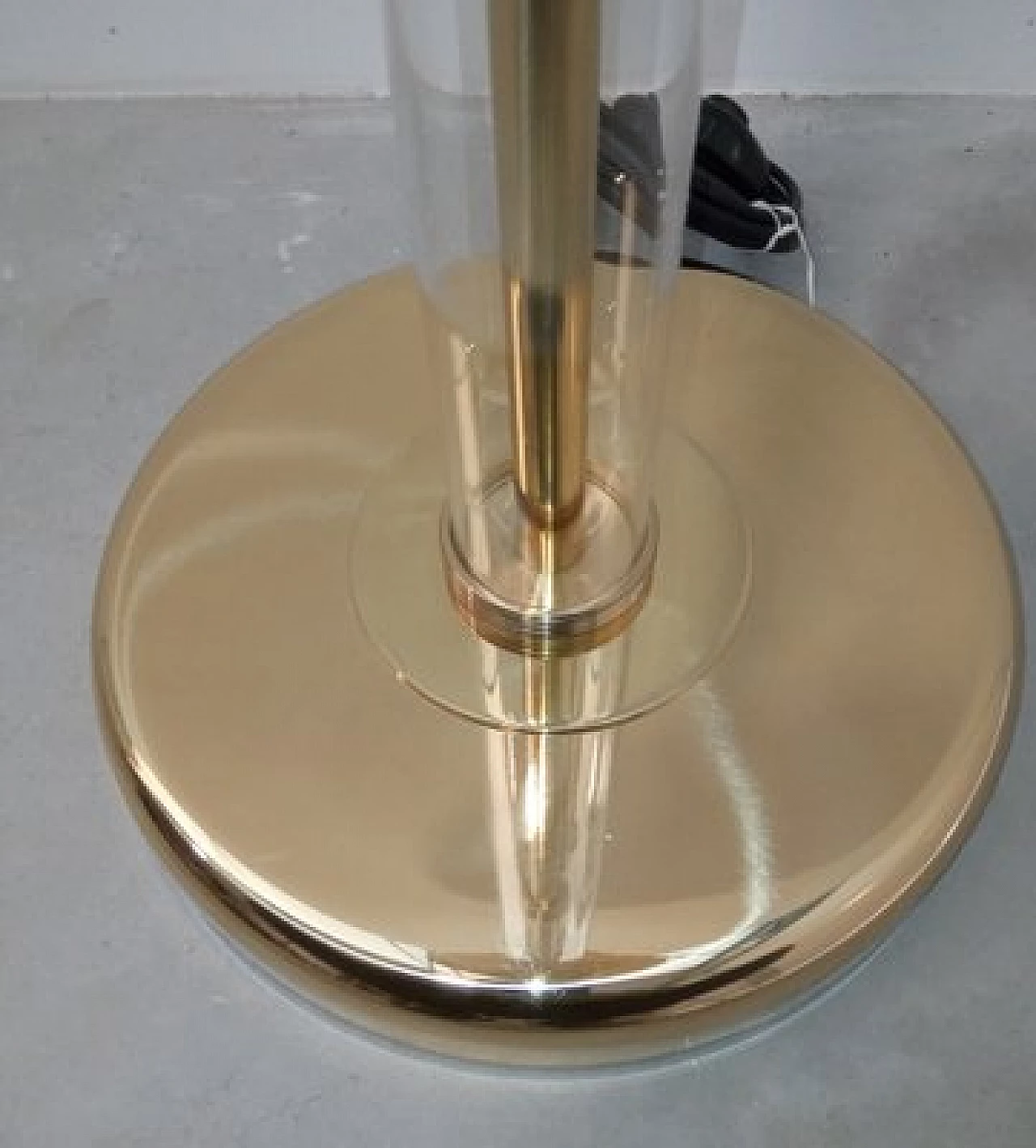 Polished brass and Murano glass floor lamp, 2000s 14