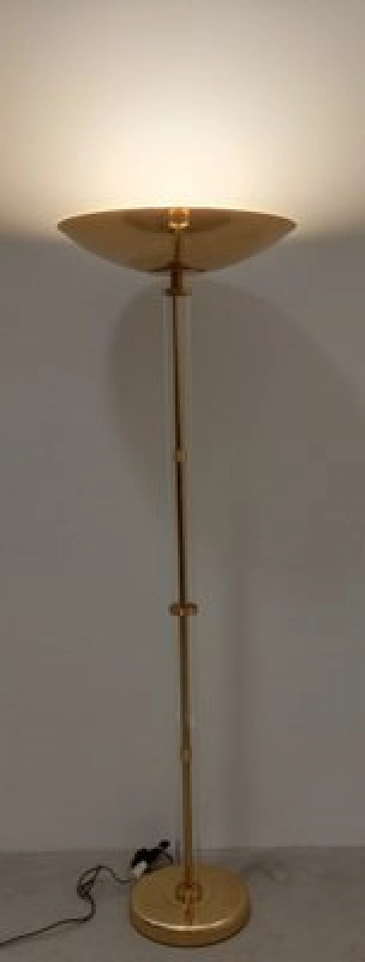 Polished brass and Murano glass floor lamp, 2000s 18