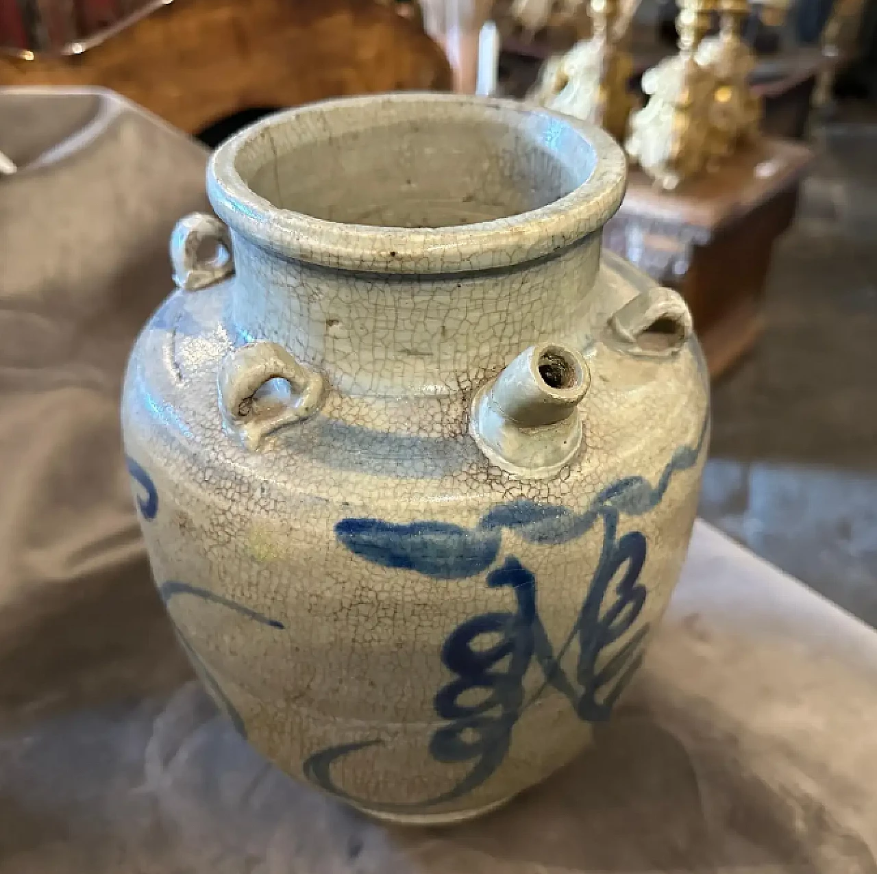 Chinese blue and white ceramic jug, late 19th century 2