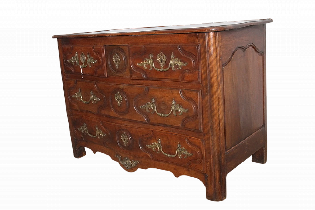 Louis XVI solid walnut dresser with bronze handles, late 18th century 16