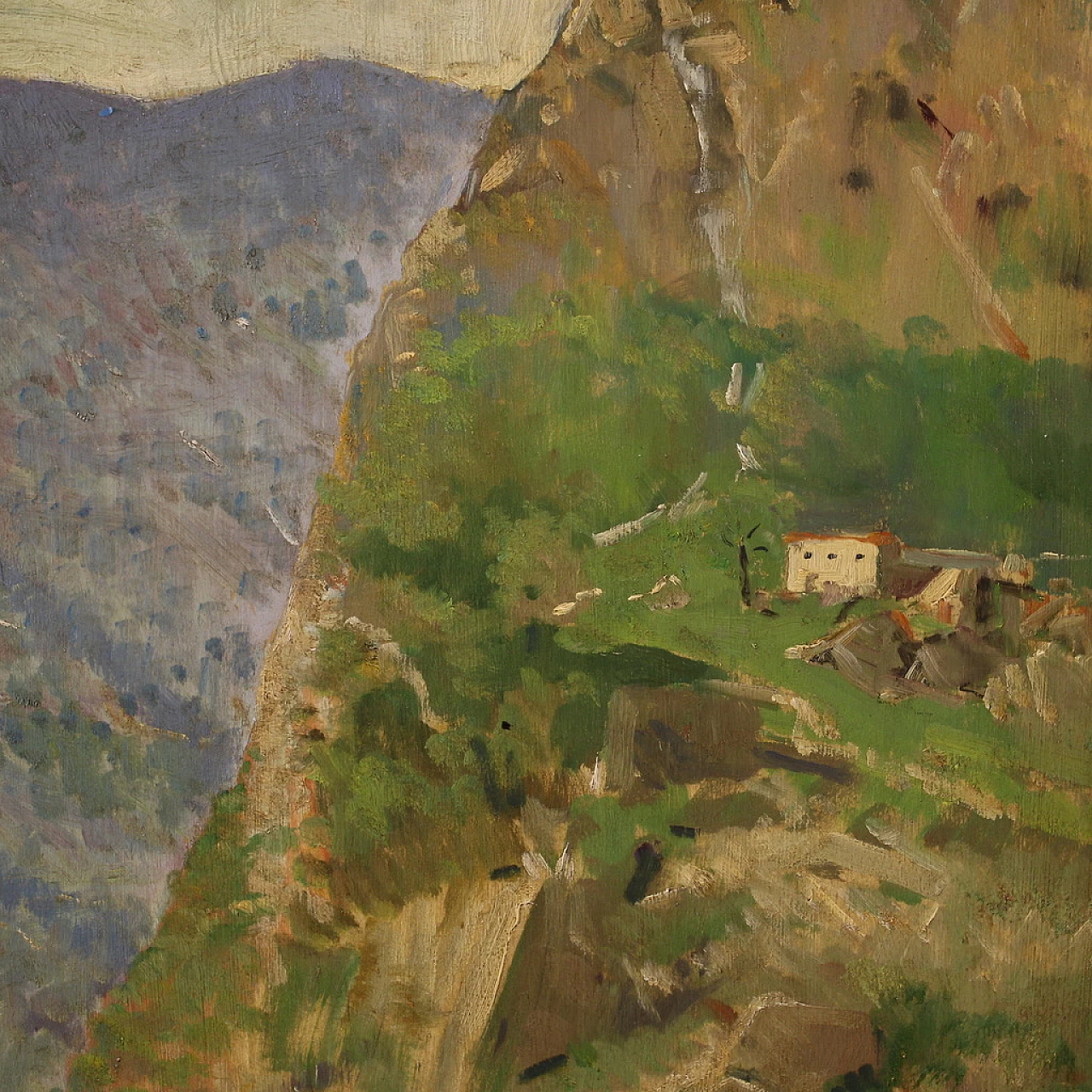 Mountain landscape, oil painting on panel, 1950s 9