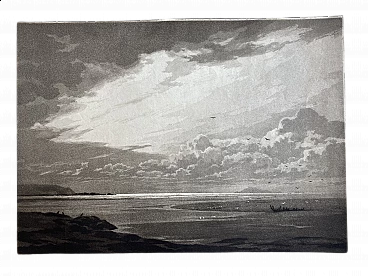 George Percival Gaskell, Wreck on the beach, aquatint