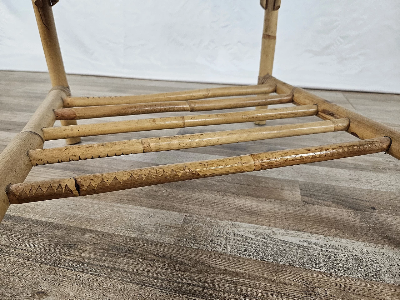 Wicker coffee table with double shelf, 1970s 16