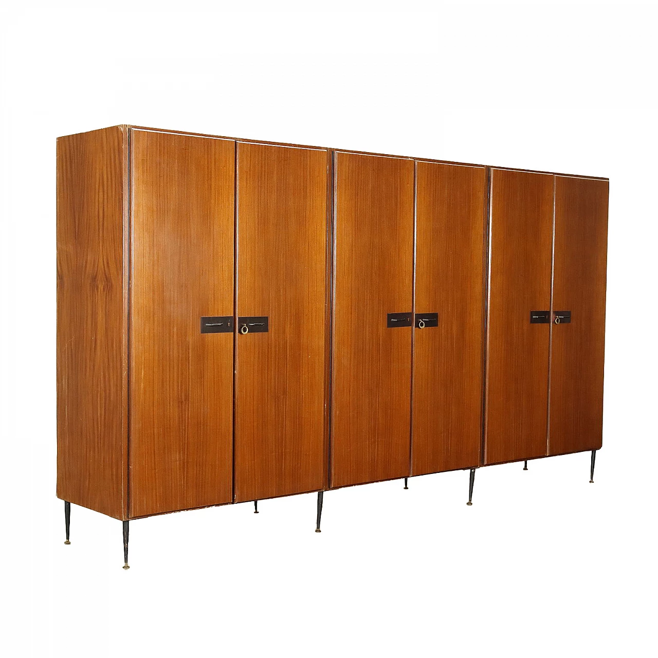 Wood and enamelled metal wardrobe, 1960s 1