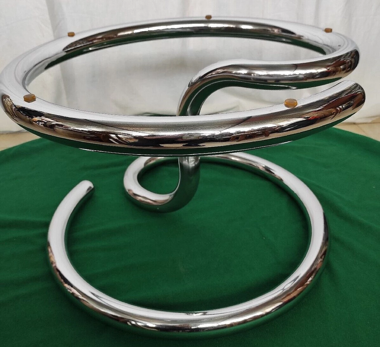 Cobra coffee table in chrome-plated metal with smoked glass top, 1970s 6