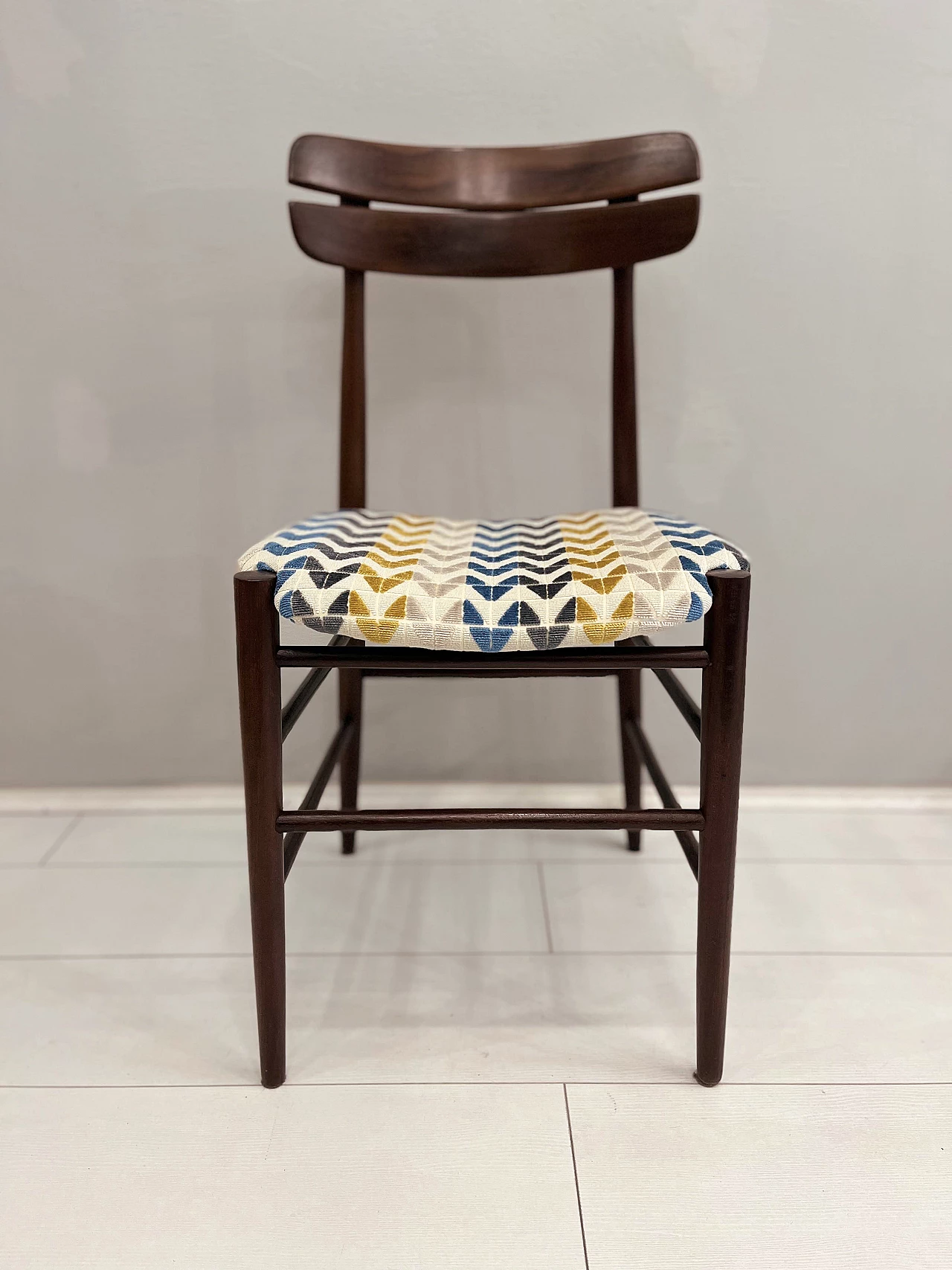 Rosewood and velvet chair, 1960s 1