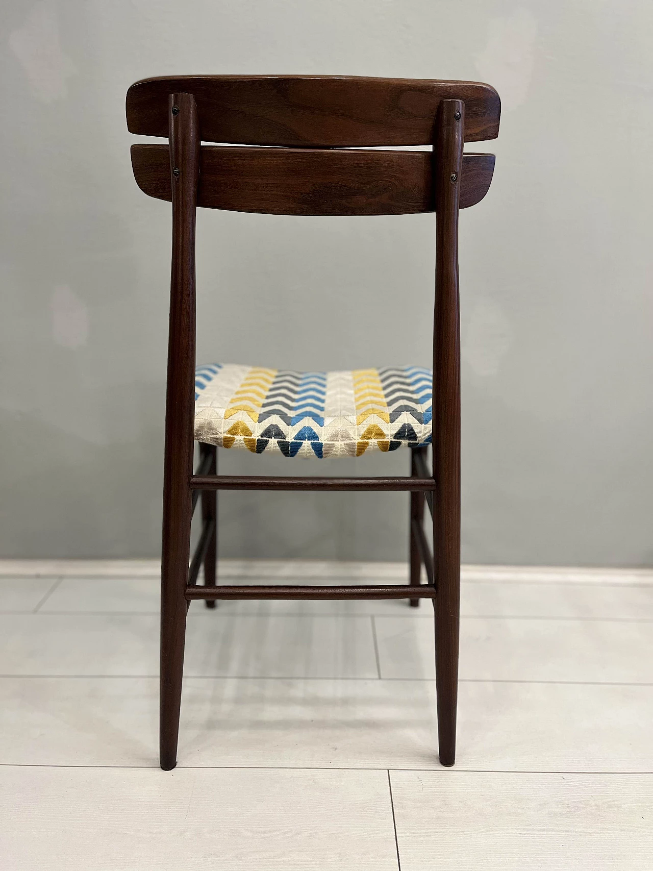 Rosewood and velvet chair, 1960s 9