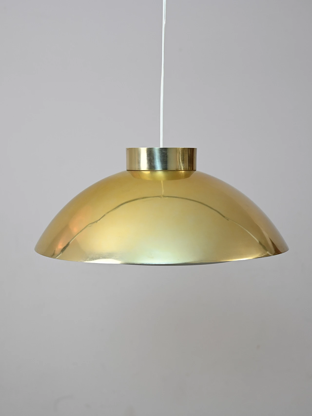 Chandelier with gilded sheet metal shade, 1970s 2