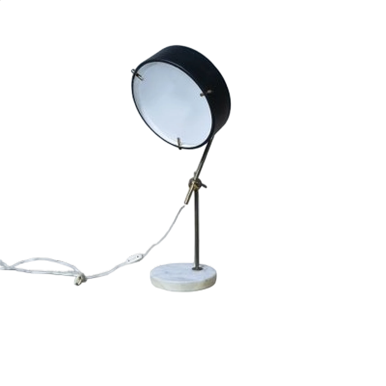 Adjustable table lamp with circular marble base by Stilux Milano, 1950s 9