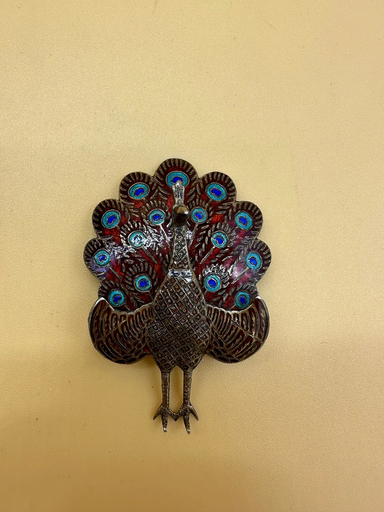 Silver brooch with peacock, early 20th century 1