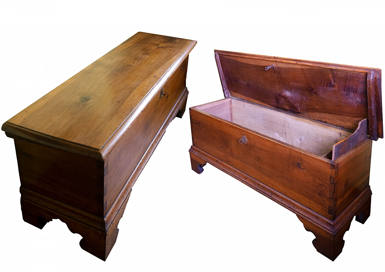 Rectangular walnut covered chest, mid-18th century 1