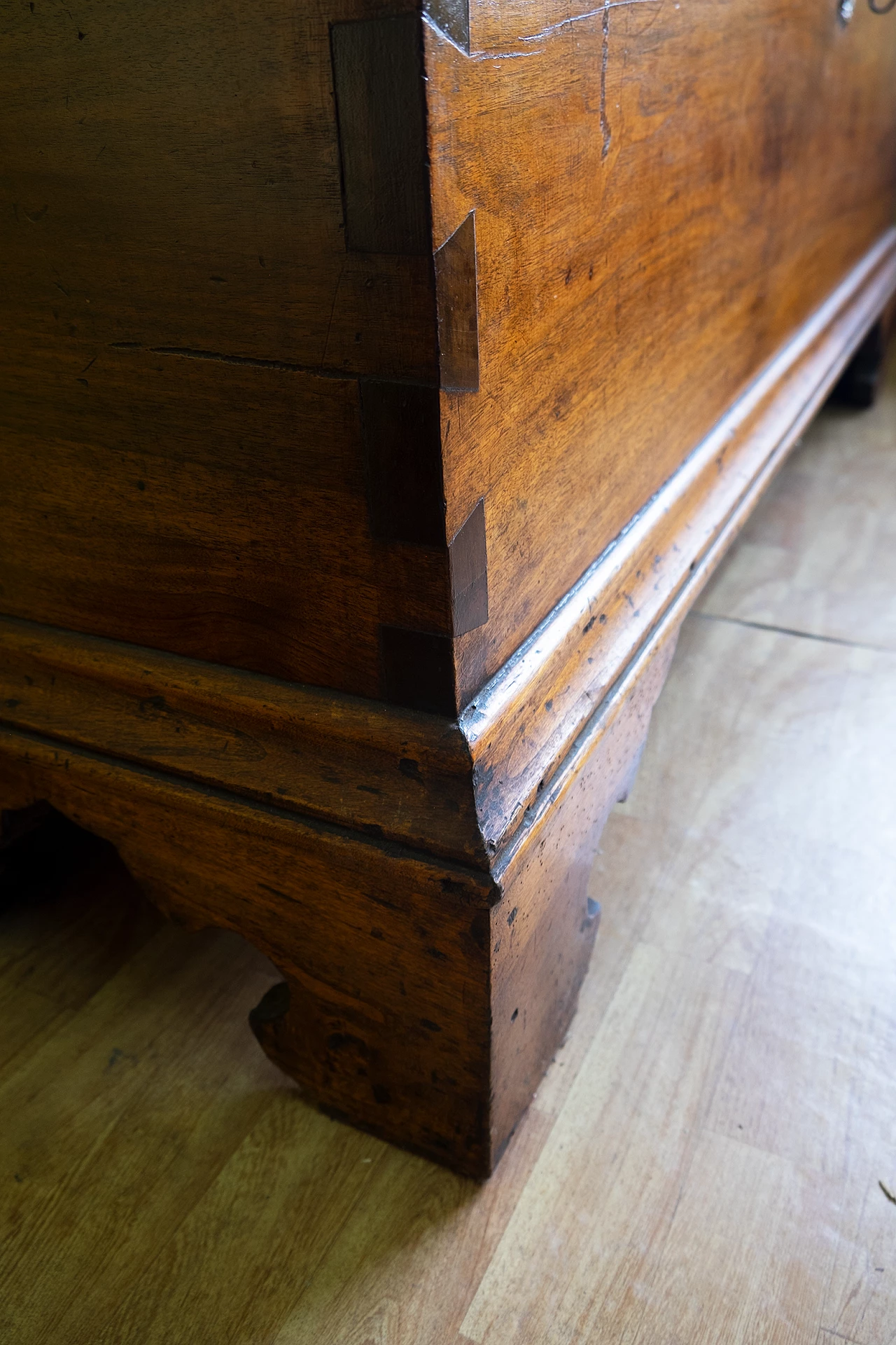 Rectangular walnut covered chest, mid-18th century 13