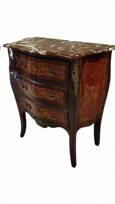 Louis XVI chest of drawers with Rosso Francia marble top, 18th century