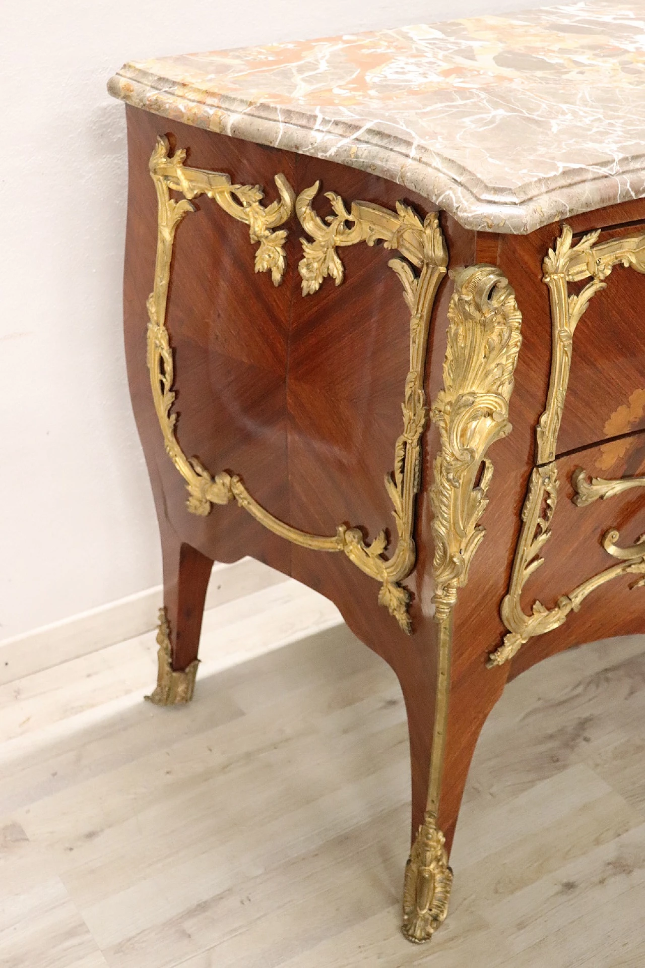 Napoleon III wood, bronze and marble commode, late 19th century 2