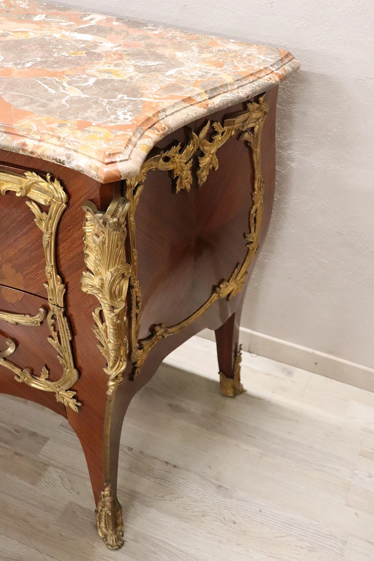 Napoleon III wood, bronze and marble commode, late 19th century 3