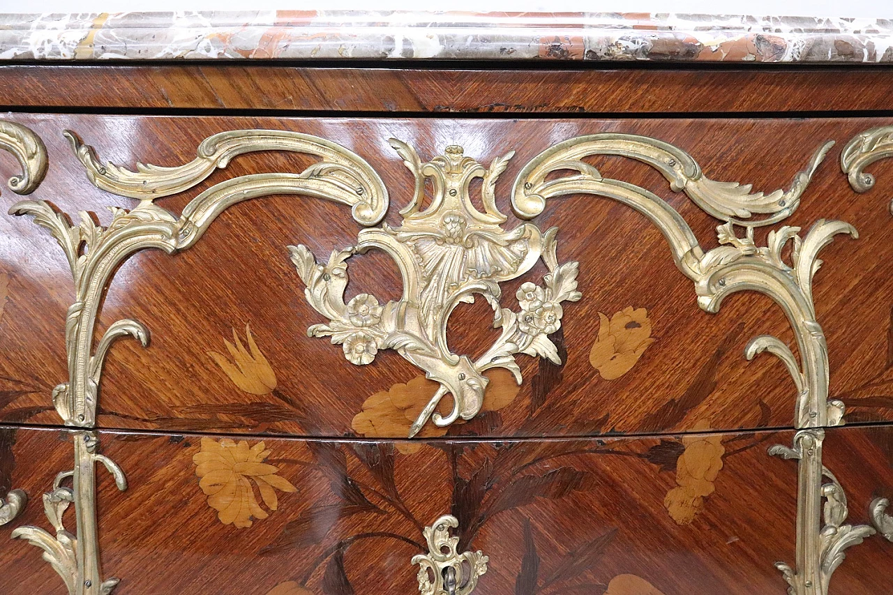 Napoleon III wood, bronze and marble commode, late 19th century 5