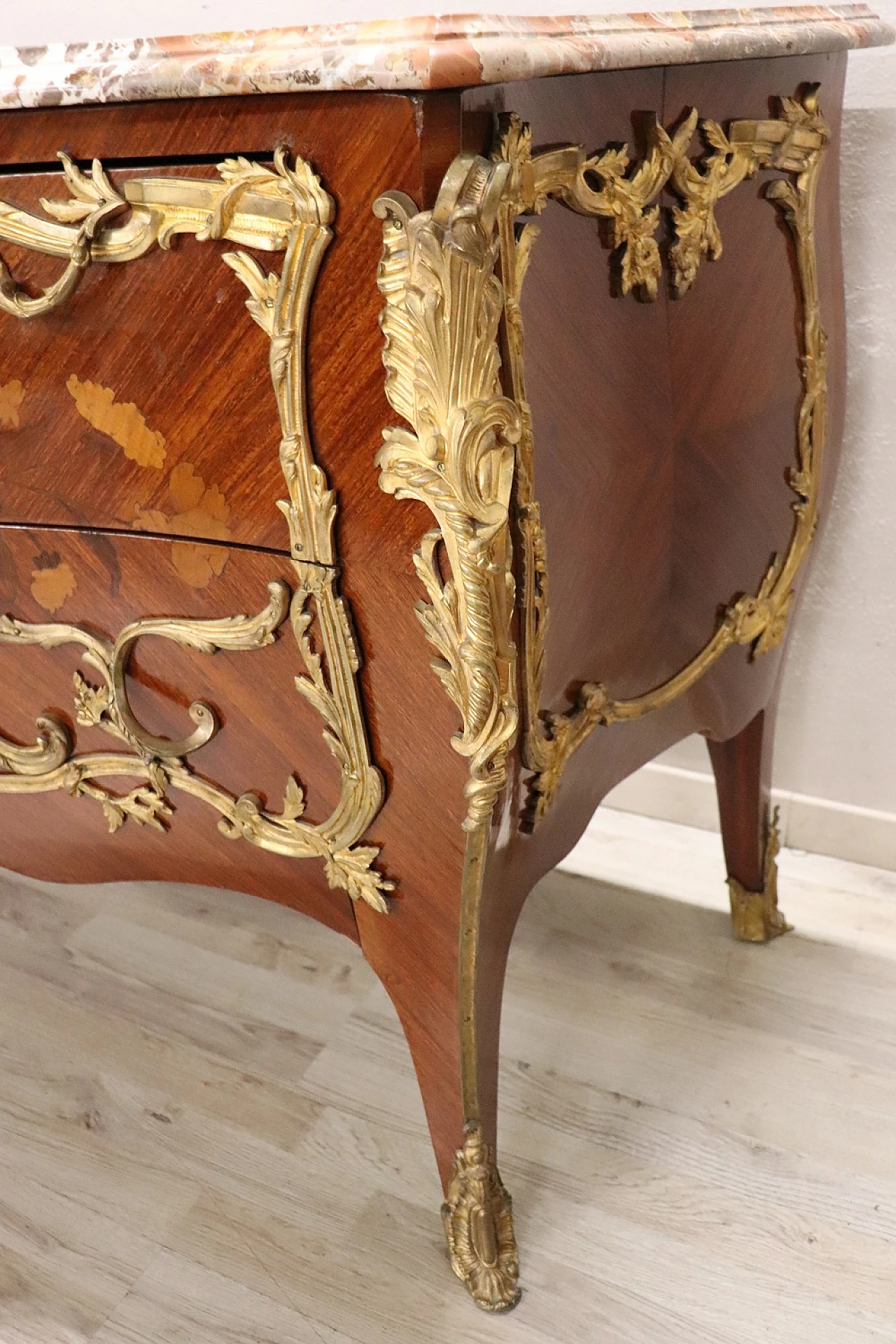 Napoleon III wood, bronze and marble commode, late 19th century 8