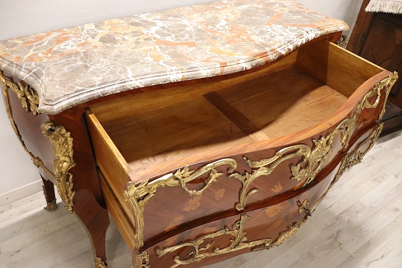 Napoleon III wood, bronze and marble commode, late 19th century 13