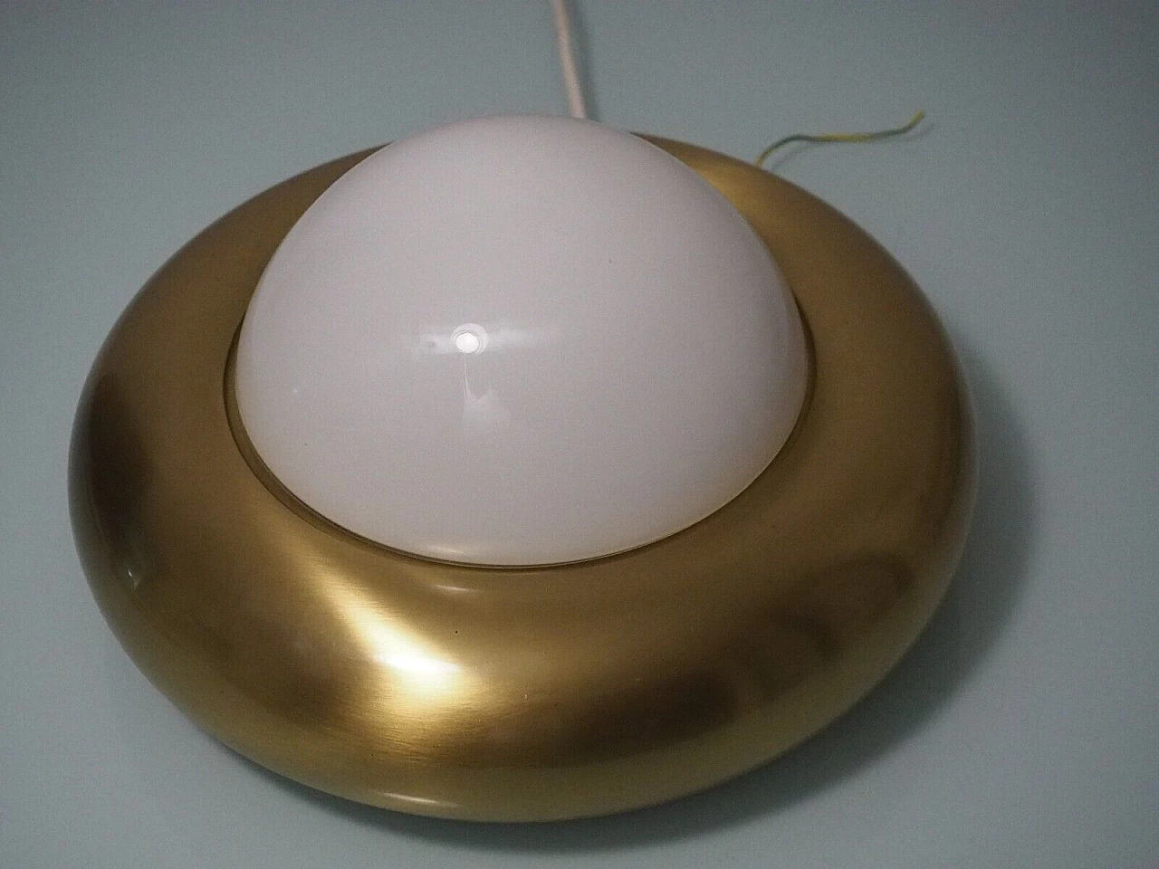 Gilded metal and glass lamp by Valenti, 1970s 2