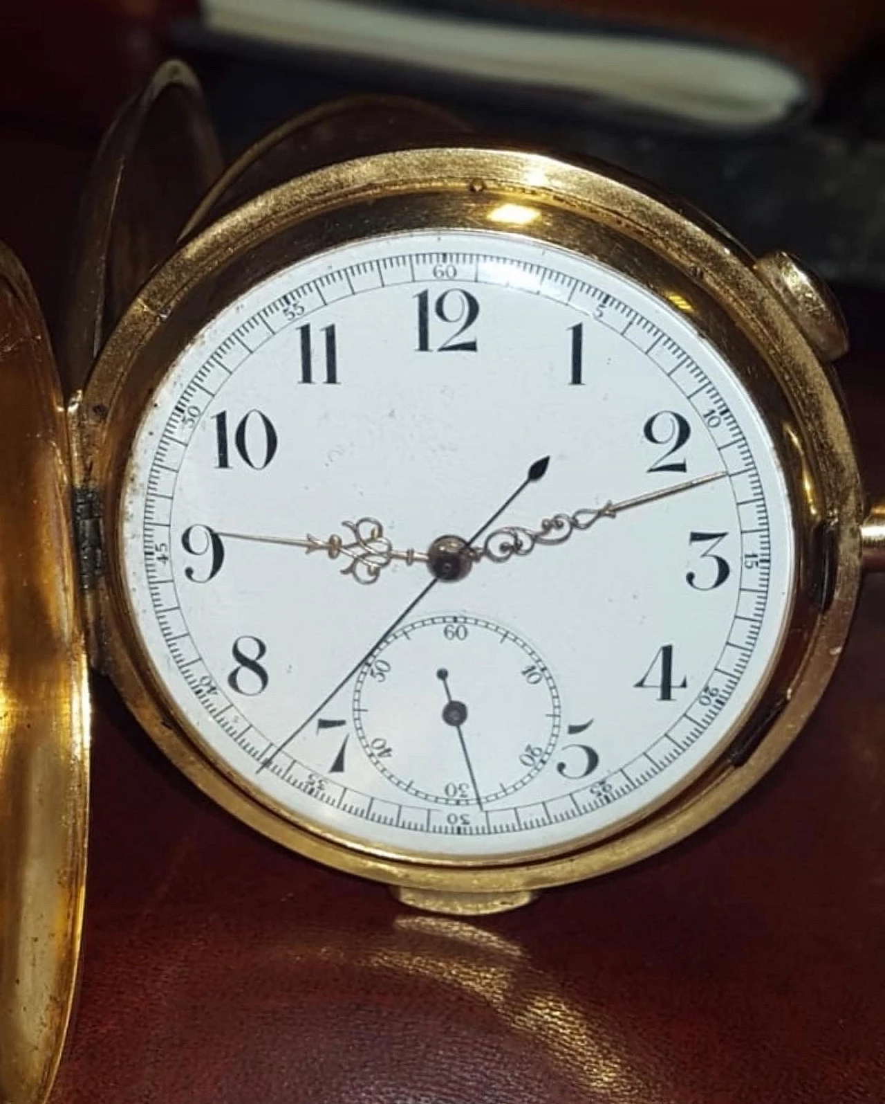 Red gold chronograph, early 20th century 4