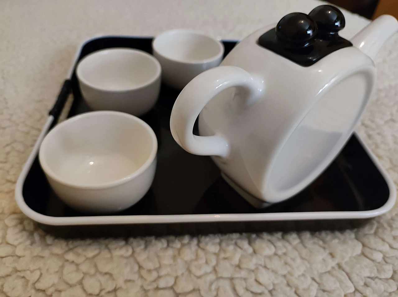 Ceramic tea service with tray, 1980s 5