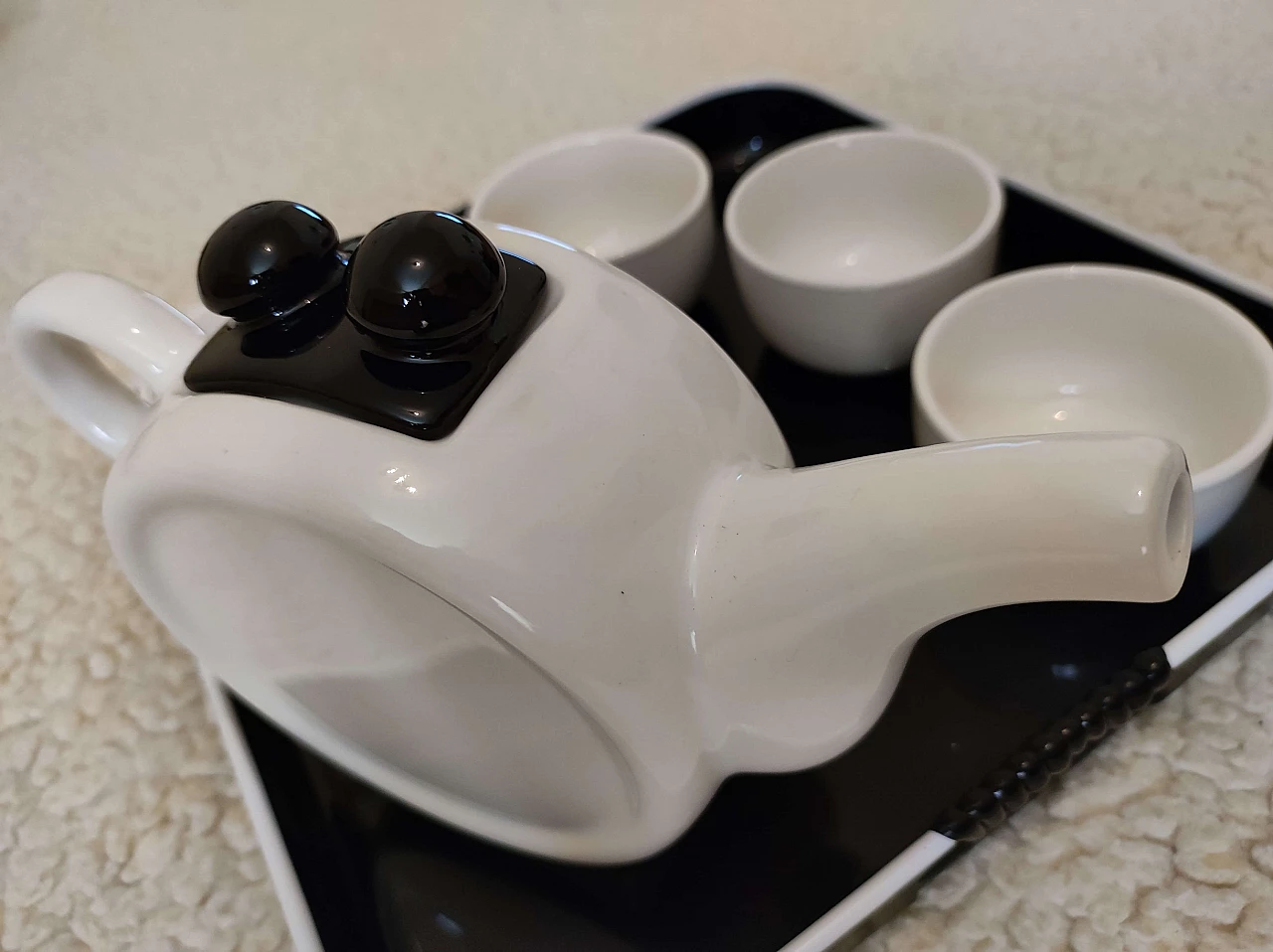 Ceramic tea service with tray, 1980s 10