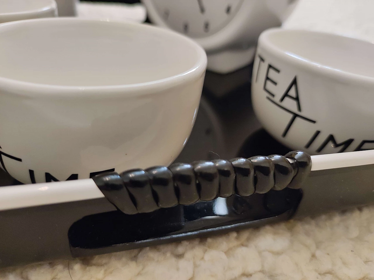 Ceramic tea service with tray, 1980s 13