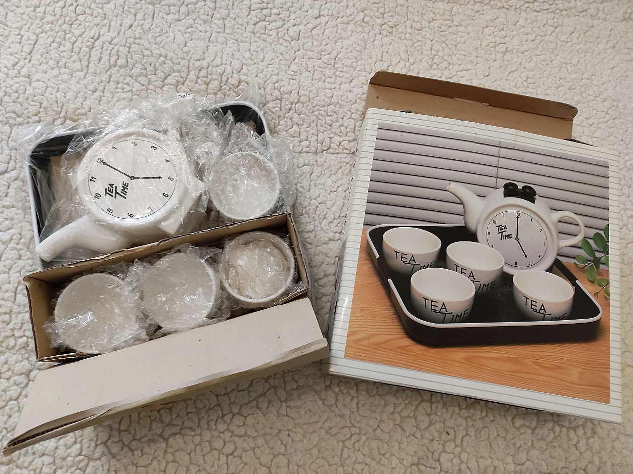 Ceramic tea service with tray, 1980s 19