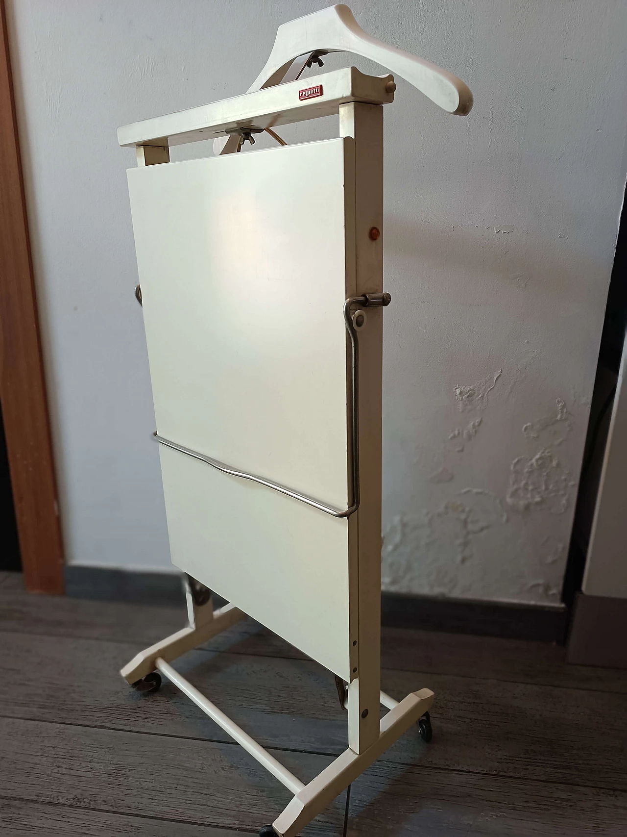 White wood valet stand with trouser press by Reguitti, 1970s 3