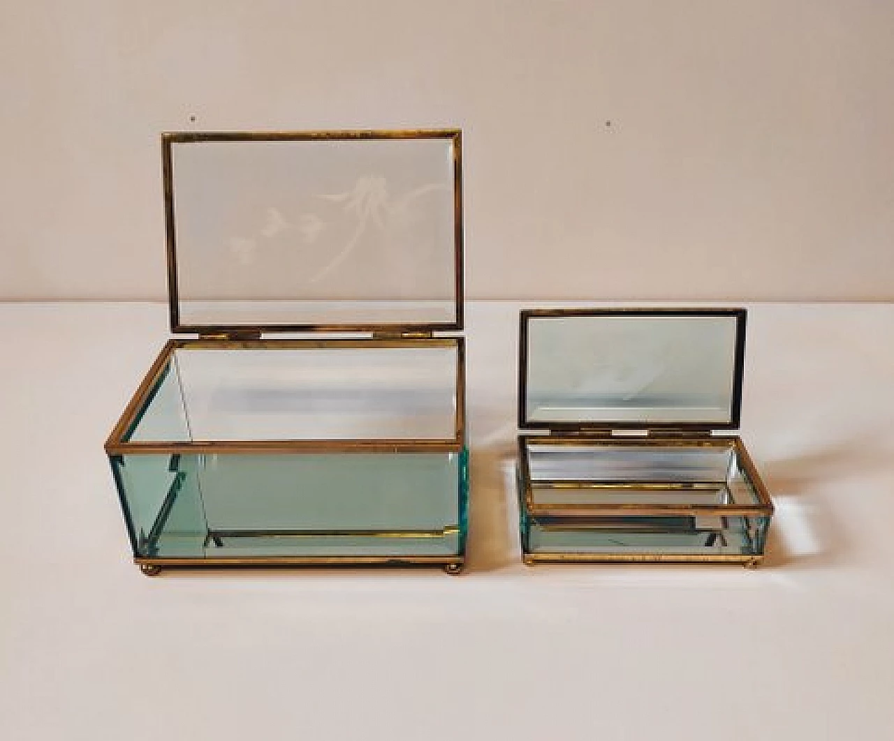 Pair of glass boxes by Fontana Arte, 1940s 1