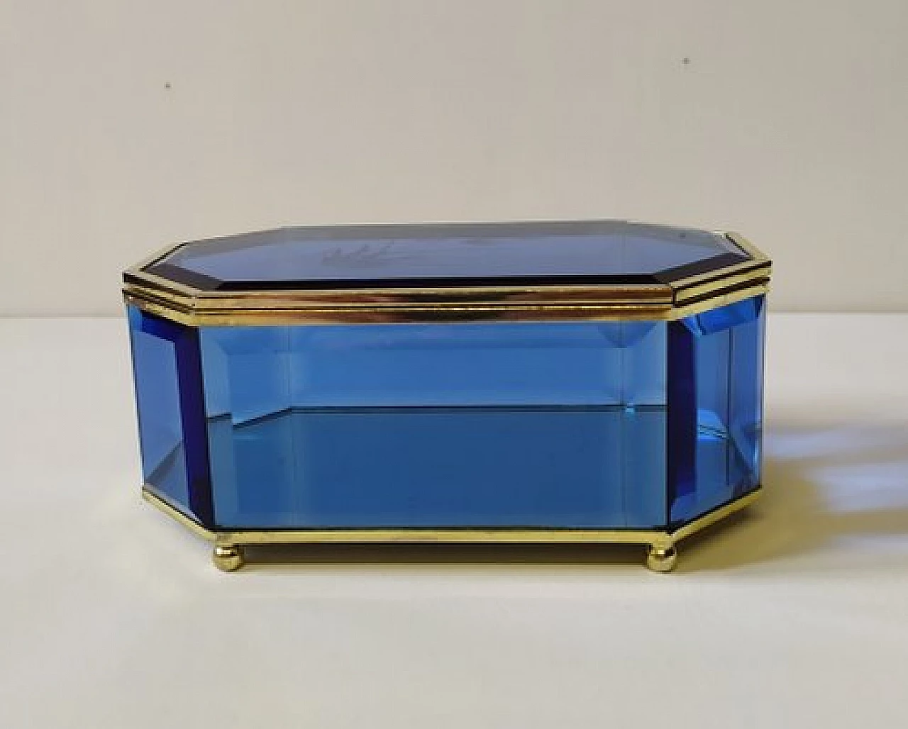 Blue glass box attributed to Pietro Chiesa for Fontana Arte, 1950s 1