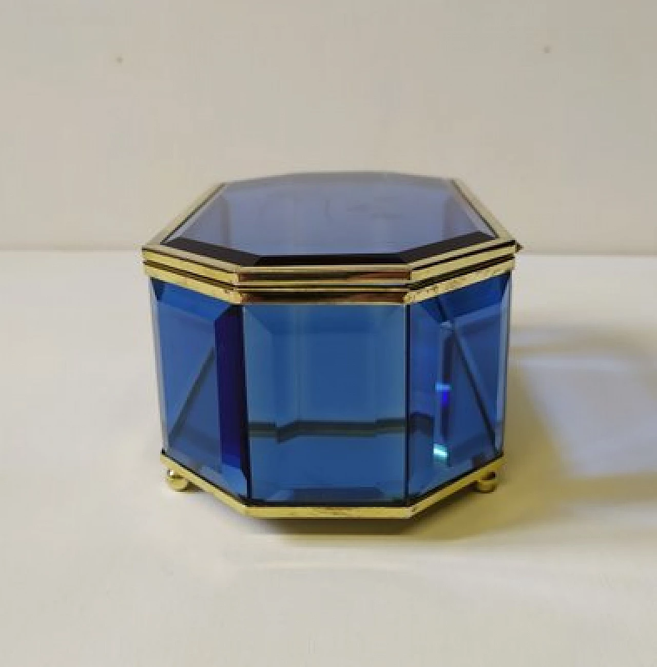 Blue glass box attributed to Pietro Chiesa for Fontana Arte, 1950s 6