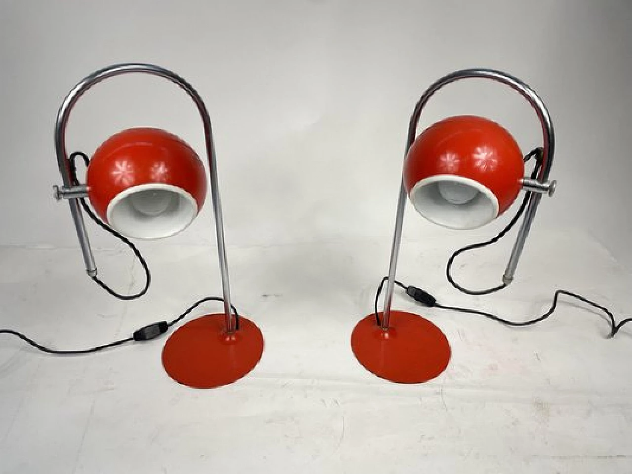 Pair of Space Age adjustable metal table lamps, 1970s 6