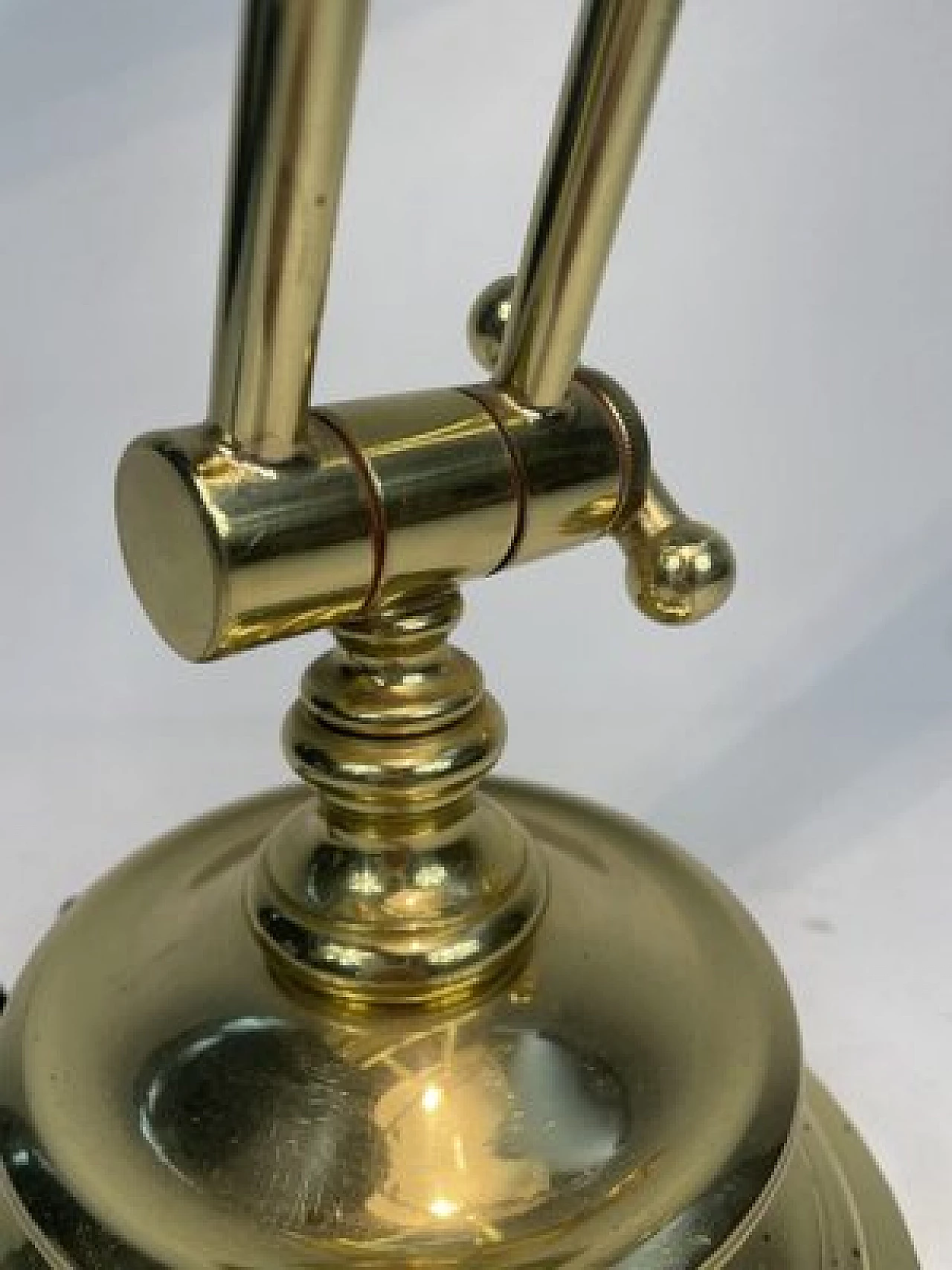 Ministerial table lamp with green glass, 1970s 5