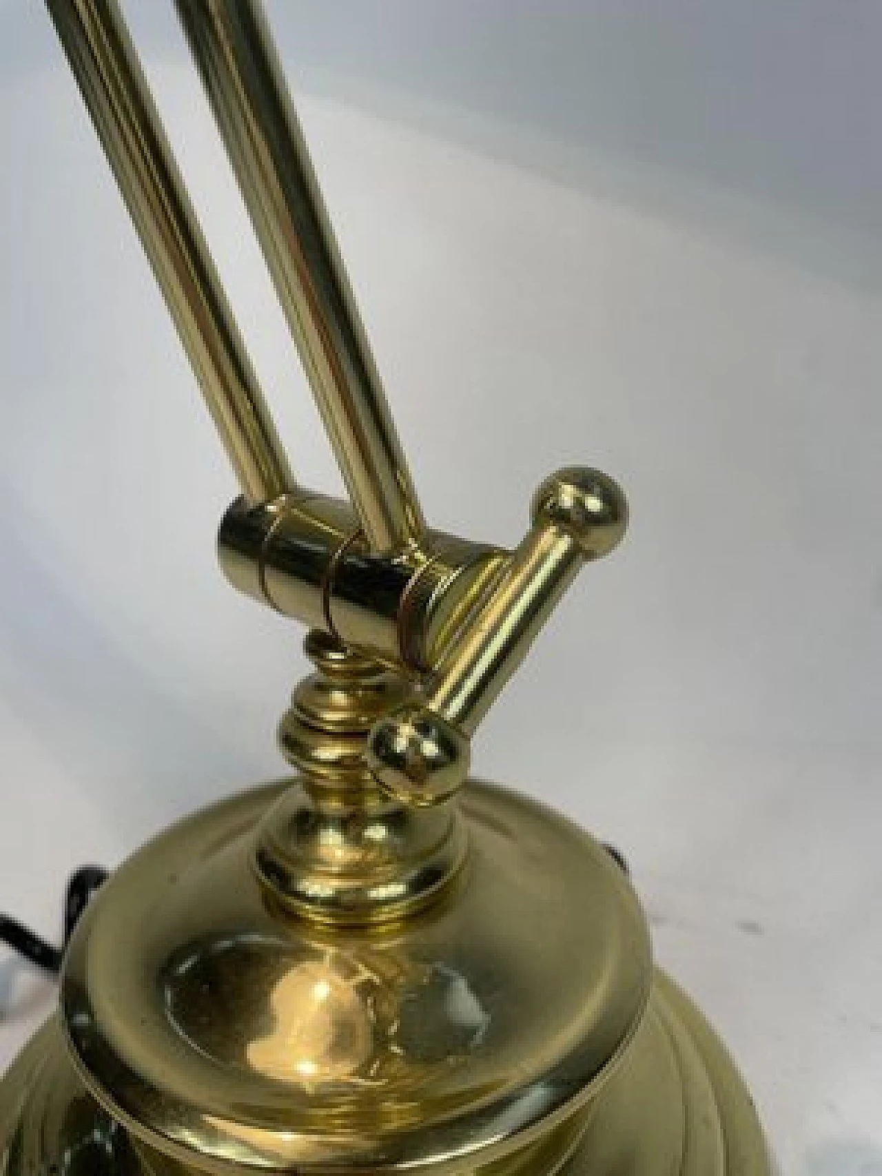 Ministerial table lamp with green glass, 1970s 10